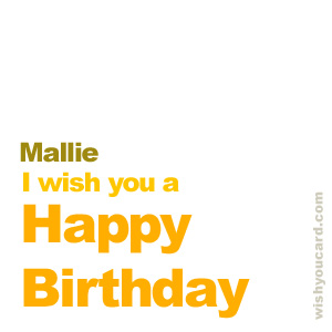 happy birthday Mallie simple card