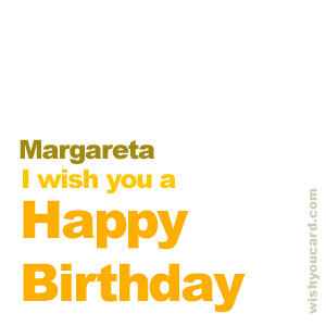 happy birthday Margareta simple card