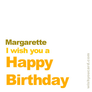 happy birthday Margarette simple card