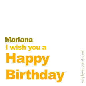 happy birthday Mariana simple card