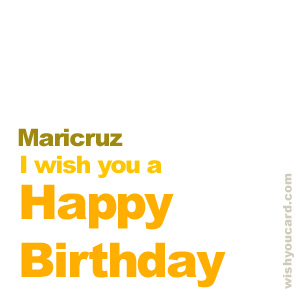happy birthday Maricruz simple card