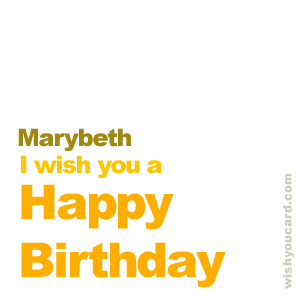 happy birthday Marybeth simple card