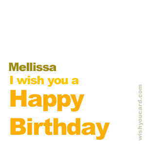 happy birthday Mellissa simple card