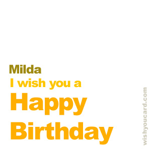 happy birthday Milda simple card