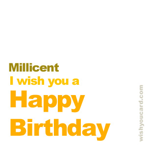 happy birthday Millicent simple card