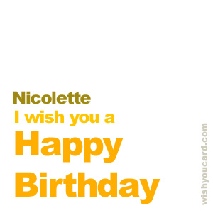 happy birthday Nicolette simple card