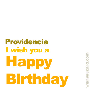 happy birthday Providencia simple card