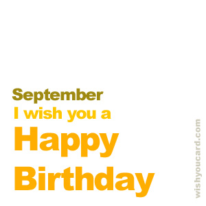 happy birthday September simple card