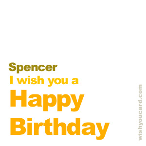 happy birthday Spencer simple card