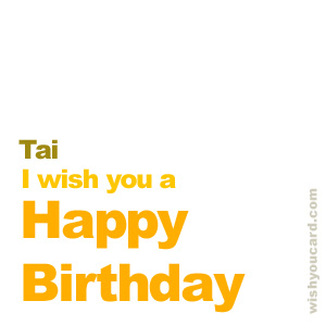 happy birthday Tai simple card