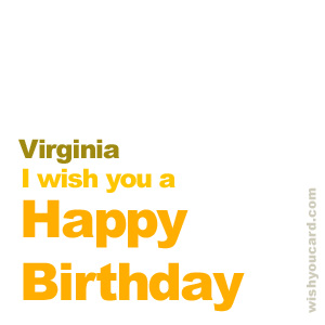 happy birthday Virginia simple card