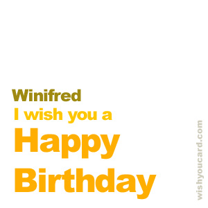 happy birthday Winifred simple card
