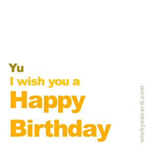 happy birthday Yu simple card