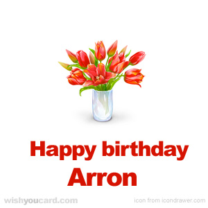 happy birthday Arron bouquet card
