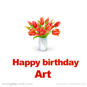 happy birthday Art bouquet card