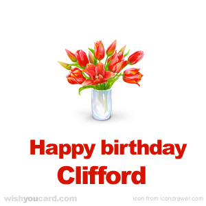 happy birthday Clifford bouquet card