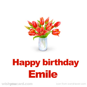happy birthday Emile bouquet card