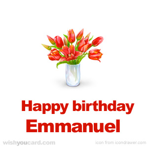 happy birthday Emmanuel bouquet card
