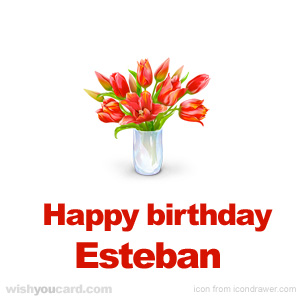 happy birthday Esteban bouquet card