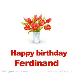 happy birthday Ferdinand bouquet card
