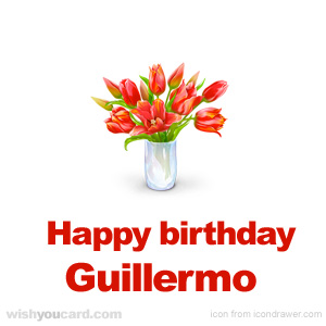 happy birthday Guillermo bouquet card