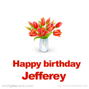happy birthday Jefferey bouquet card