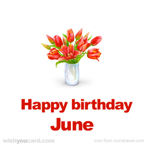 happy birthday June bouquet card