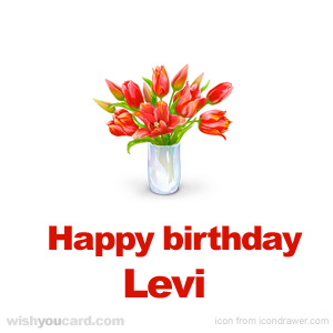 happy birthday Levi bouquet card