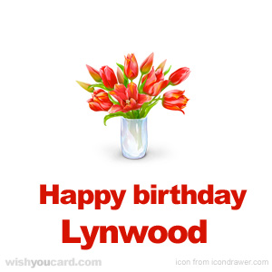 happy birthday Lynwood bouquet card