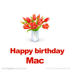 happy birthday Mac bouquet card