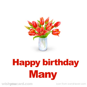 happy birthday Many bouquet card