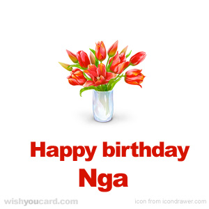 happy birthday Nga bouquet card