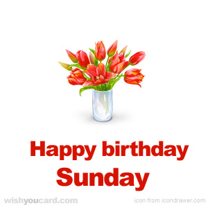 happy birthday Sunday bouquet card