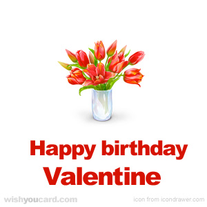 happy birthday Valentine bouquet card