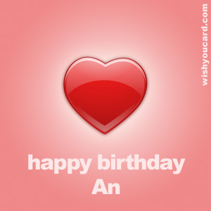 happy birthday An heart card