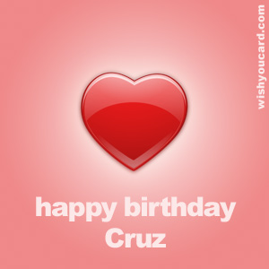 happy birthday Cruz heart card