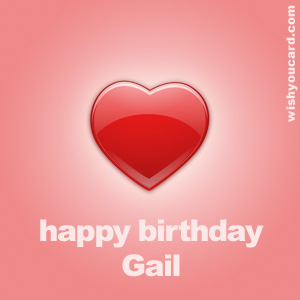 happy birthday Gail heart card