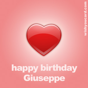 happy birthday Giuseppe heart card