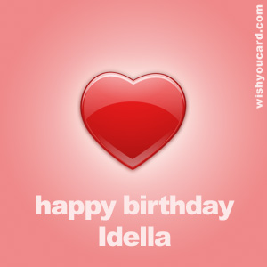 happy birthday Idella heart card