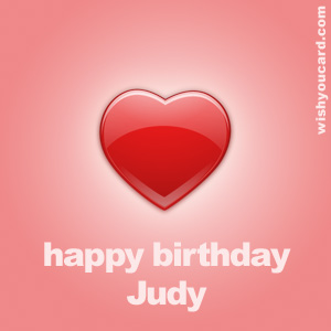 happy birthday Judy heart card