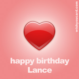 happy birthday Lance heart card