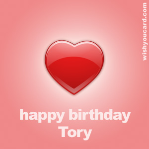 happy birthday Tory heart card
