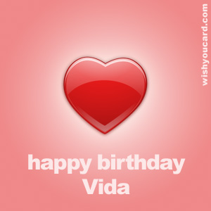 happy birthday Vida heart card