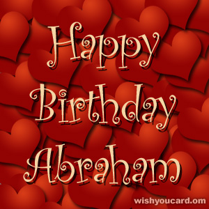 happy birthday Abraham hearts card