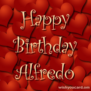 happy birthday Alfredo hearts card