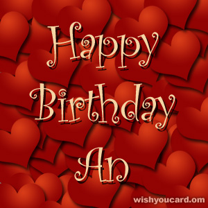 happy birthday An hearts card