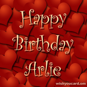 happy birthday Arlie hearts card