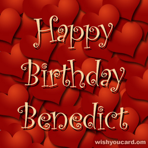 happy birthday Benedict hearts card