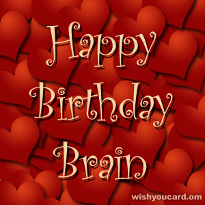 happy birthday Brain hearts card