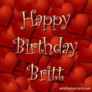 happy birthday Britt hearts card